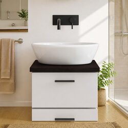 Bathroom Countertop Worktop Solid Oak Wood Dark Treated Surface Vanity Top Shelf