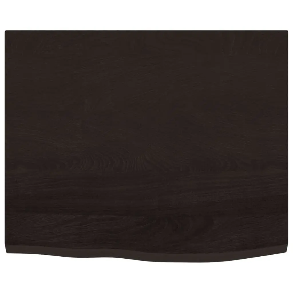 Bathroom Countertop Solid Wood Vanity Top 60x50cm Dark Brown
