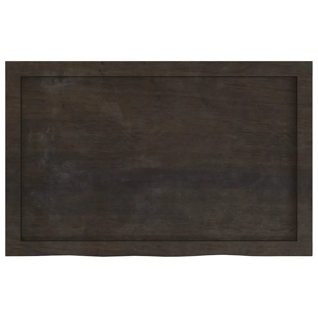 Bathroom Countertop Solid Oak Wood Dark Brown 80x50cm