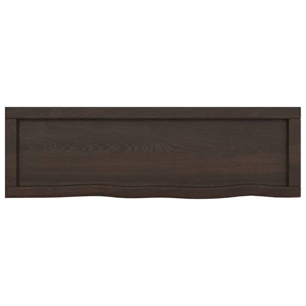 Bathroom Countertop Solid Oak Wood Treated Dark Brown Vanity Worktop 100x30cm