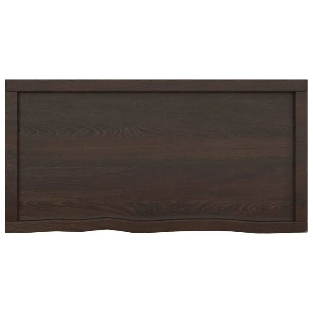 Bathroom Countertop Solid Oak Wood Dark Brown 100 x 50 x 4 cm