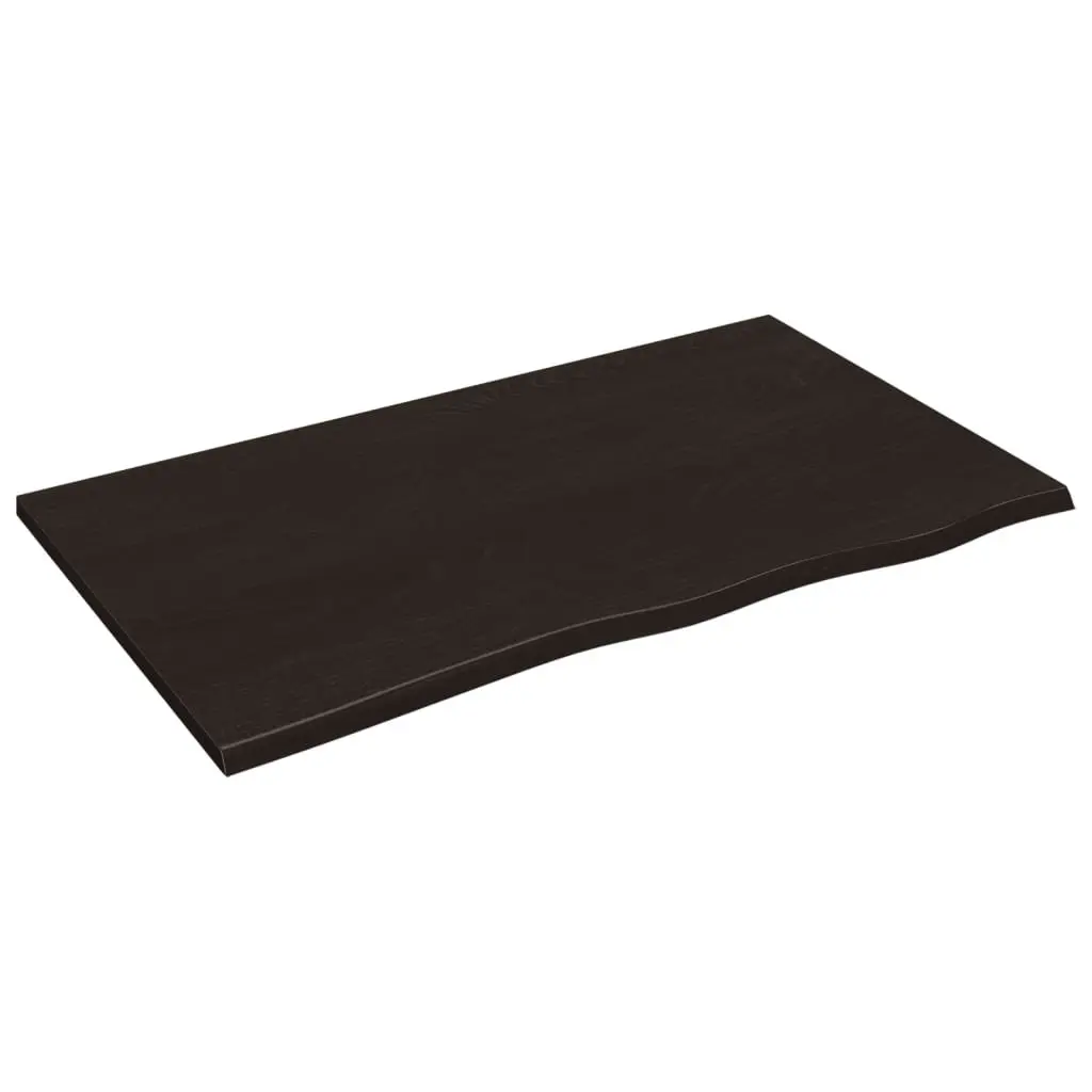 Bathroom Countertop Solid Oak Wood Dark Brown 100x60cm Vanity Top