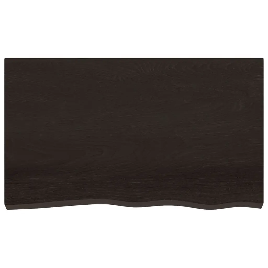 Bathroom Countertop Solid Oak Wood Dark Brown 100x60cm Vanity Top