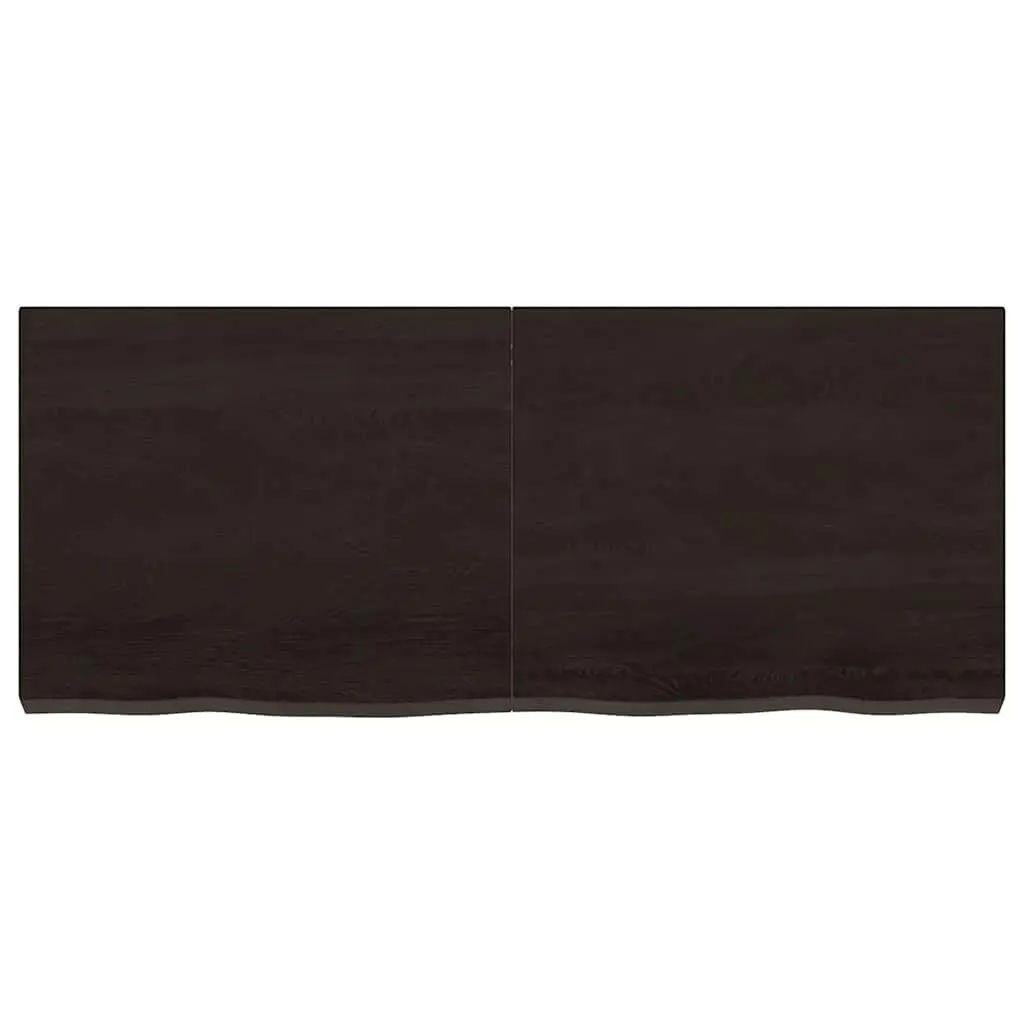 Solid Oak Wood Bathroom Countertop Vanity Top Dark Brown 120x50x6cm Handmade Worktop