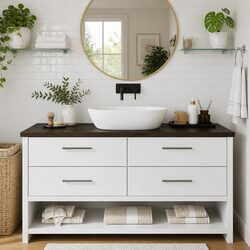 Bathroom Countertop Dark Brown Treated Solid Wood 160x50x4 cm Folding Vanity Top