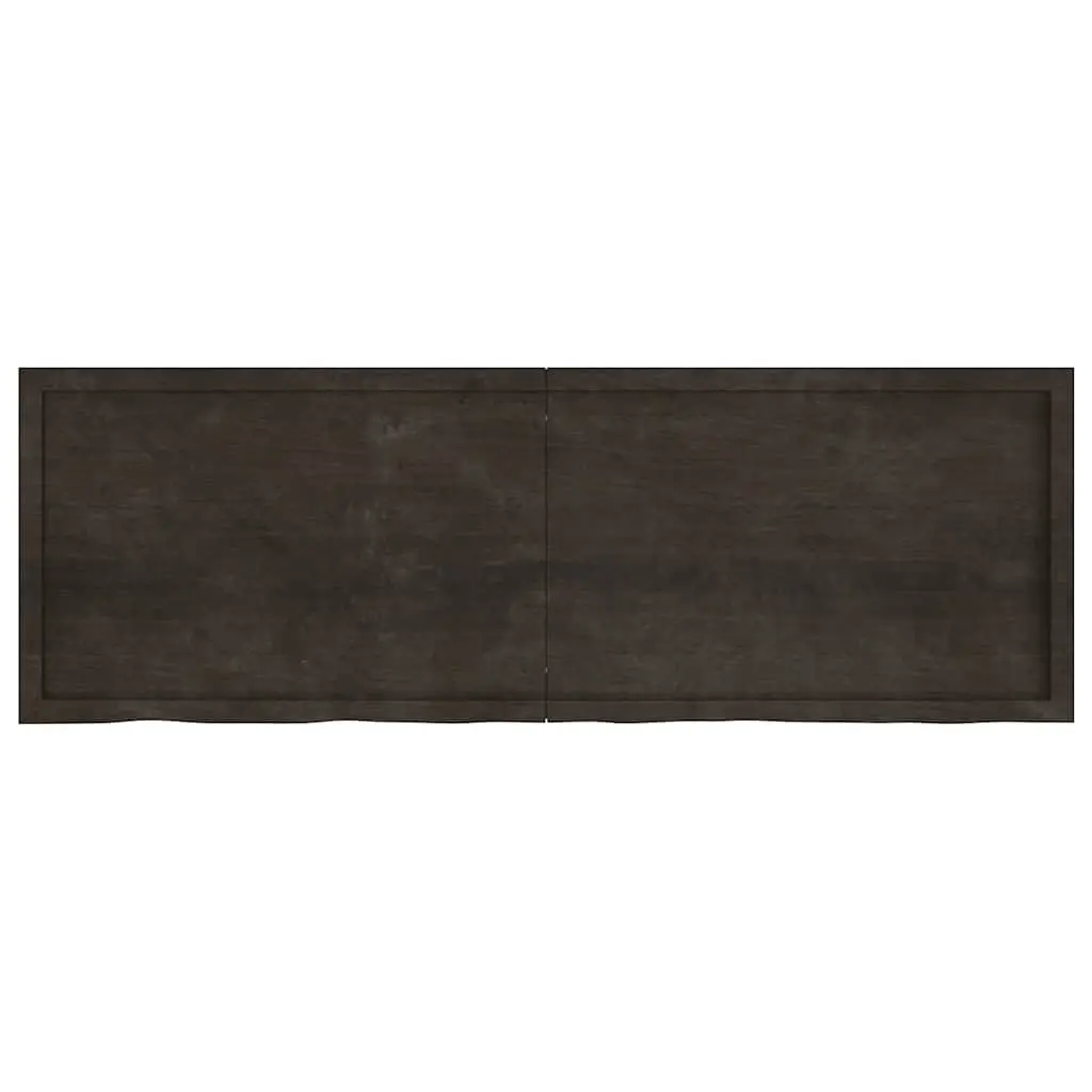 Bathroom Countertop Solid Oak Wood Vanity Top 180x60x4cm Dark Brown