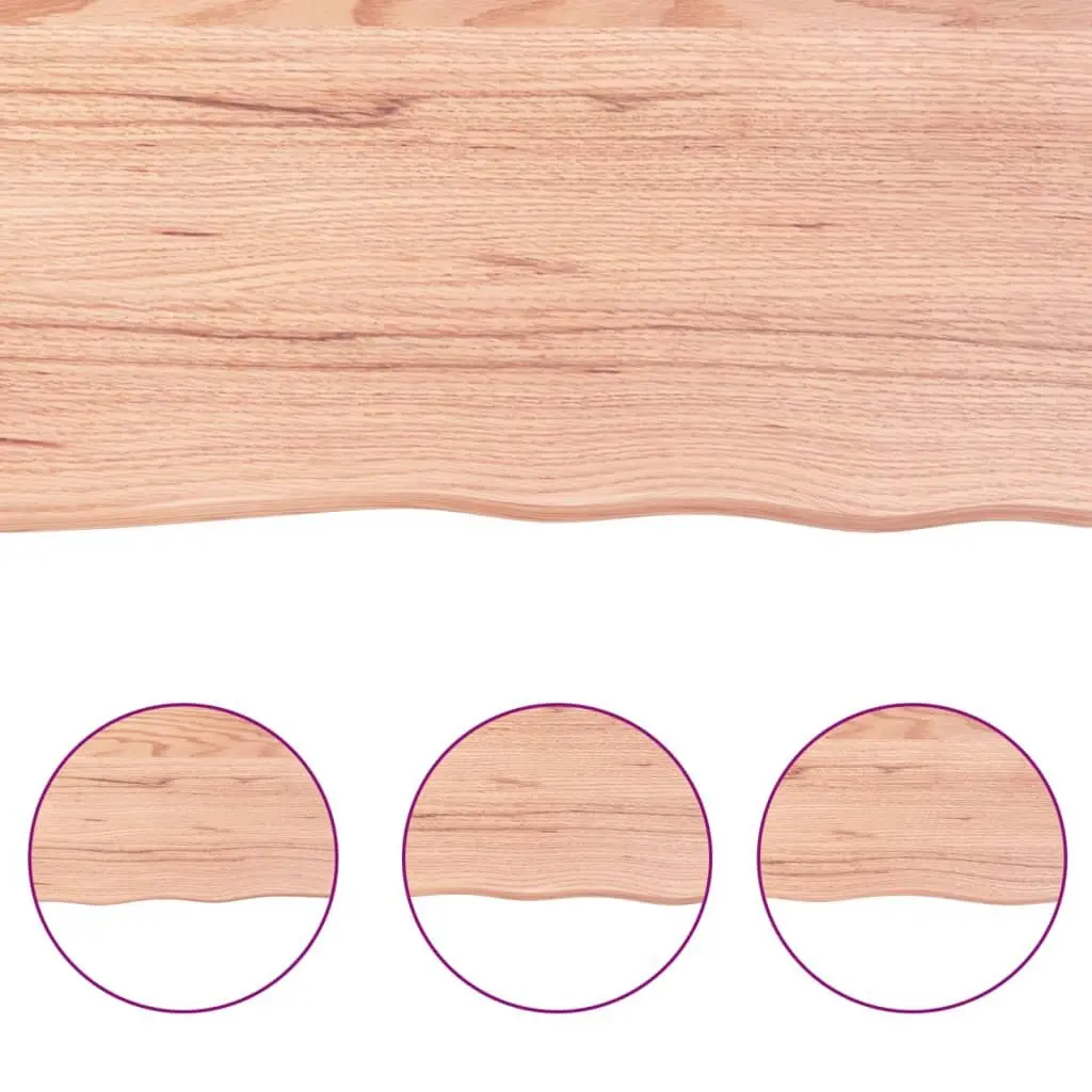 Table Top Light Brown 80x60x2 cm Treated Solid Oak Wood Replacement Desktop