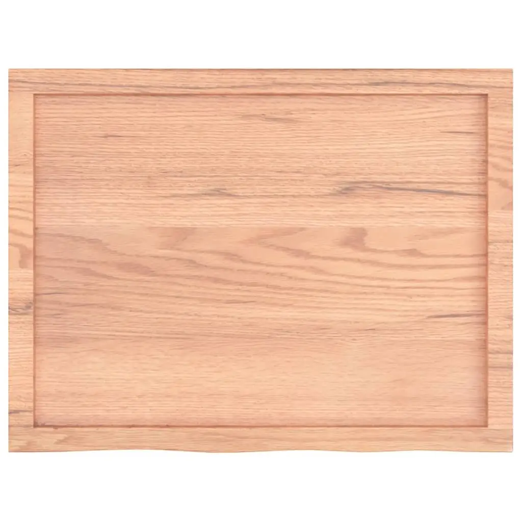 Solid Oak Wood Table Top Replacement 80x60x6 cm Brown