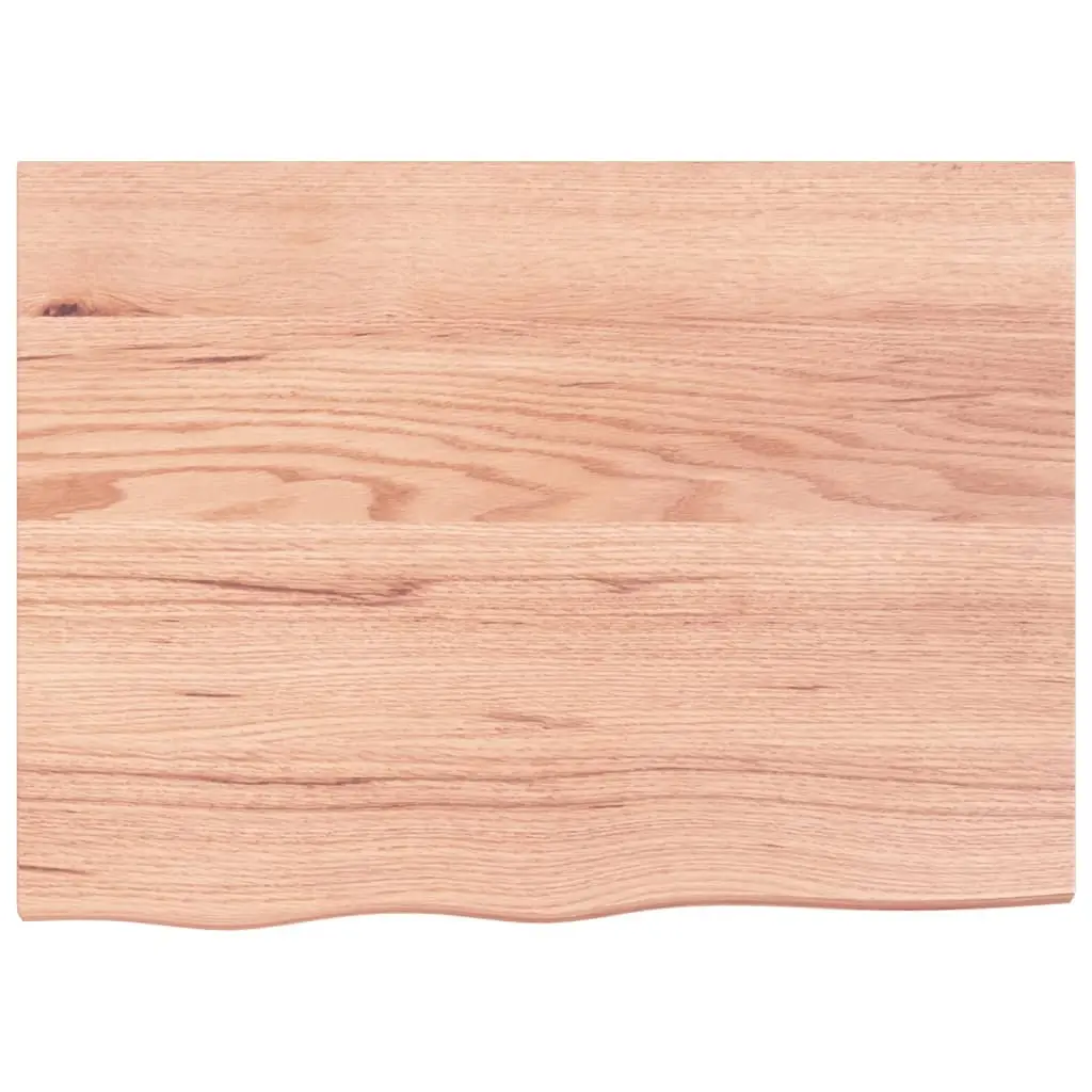 Solid Oak Wood Table Top Replacement 80x60x6 cm Brown