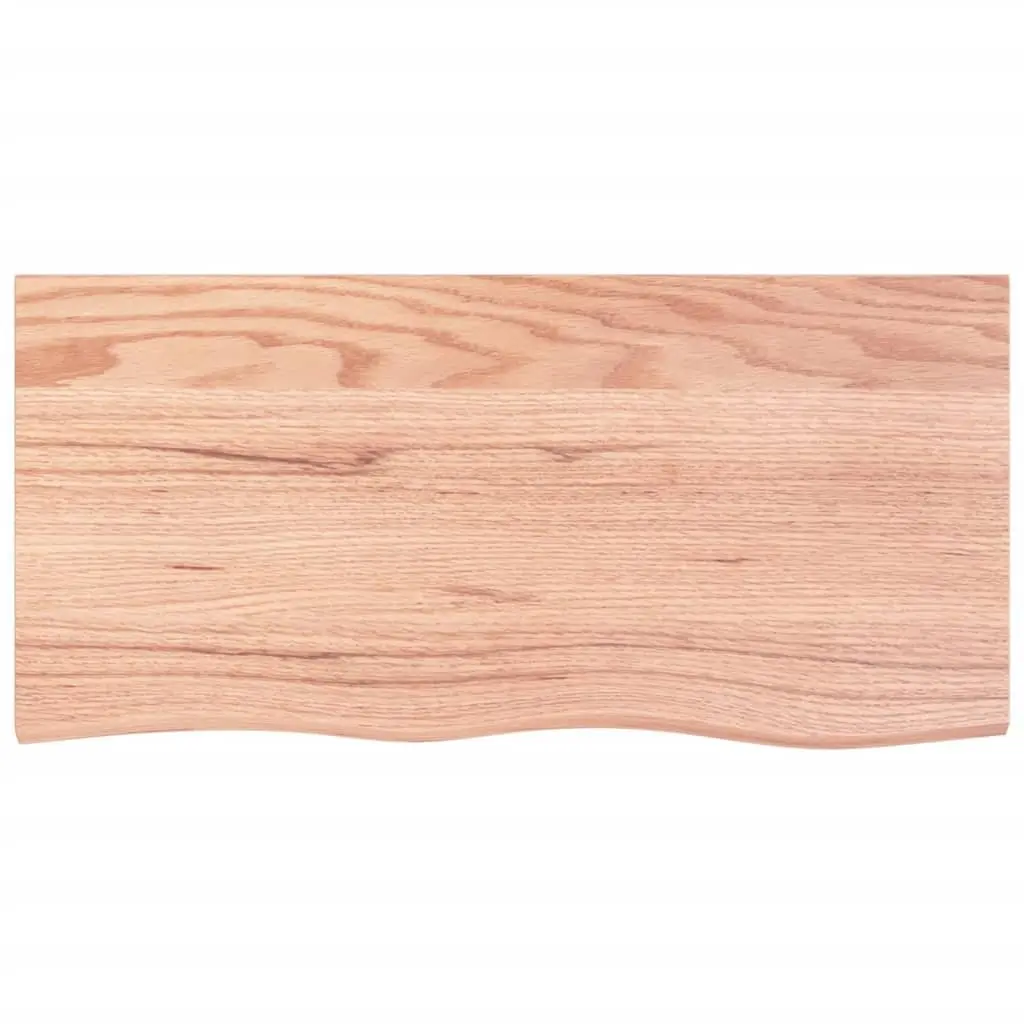 Wooden Table Top Brown Solid Oak 100x50x6 cm Treated Live Edge Replacement Board