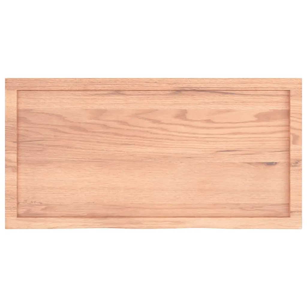 Wooden Table Top Brown Solid Oak 100x50x6 cm Treated Live Edge Replacement Board