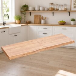 Solid Oak Wood Table Top Brown 120x40x4cm Folding Replacement Board Live Edge