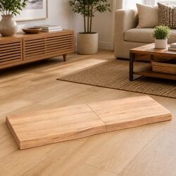 Durable Solid Oak Wood Tabletop 140x50x6 cm in Brown