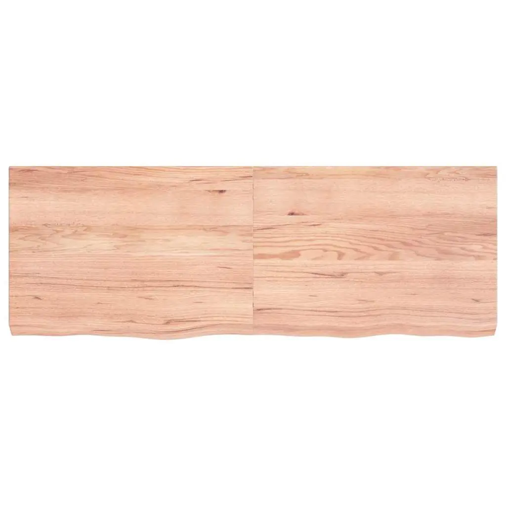 Solid Oak Wood Tabletop 140x50x6 cm in Brown