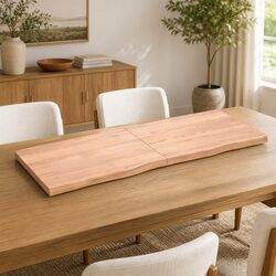 Solid Oak Wood Table Top Brown 160x60cm Replacement Folding Treated Surface