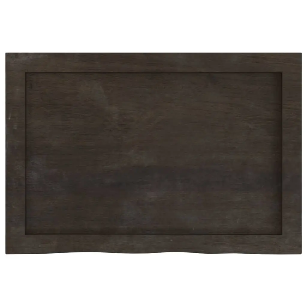 Table Top Dark Brown Treated Solid Oak Wood 60x40x4 cm Replacement Kitchen
