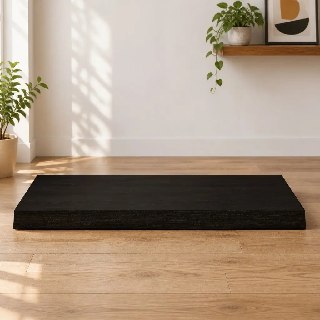 Table Top Solid Oak Wood Dark Brown 80x50x6 cm Handmade Live Edge