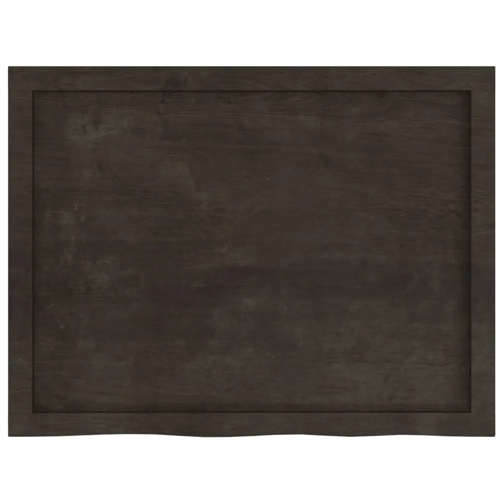 Wooden Table Top Dark Brown Solid Oak 80x60x4 cm