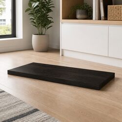 Practical Dark Brown Solid Oak Table Top 80x60x6 cm