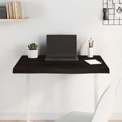 Reliable Dark Brown Solid Oak Tabletop 100x40x2 cm