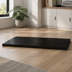 Warm Solid Oak Wood Table Top with Dark Brown Finish 100x40cm