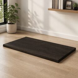 Solid Oak Wood Table Top 100x50cm - Dark Brown, Handmade