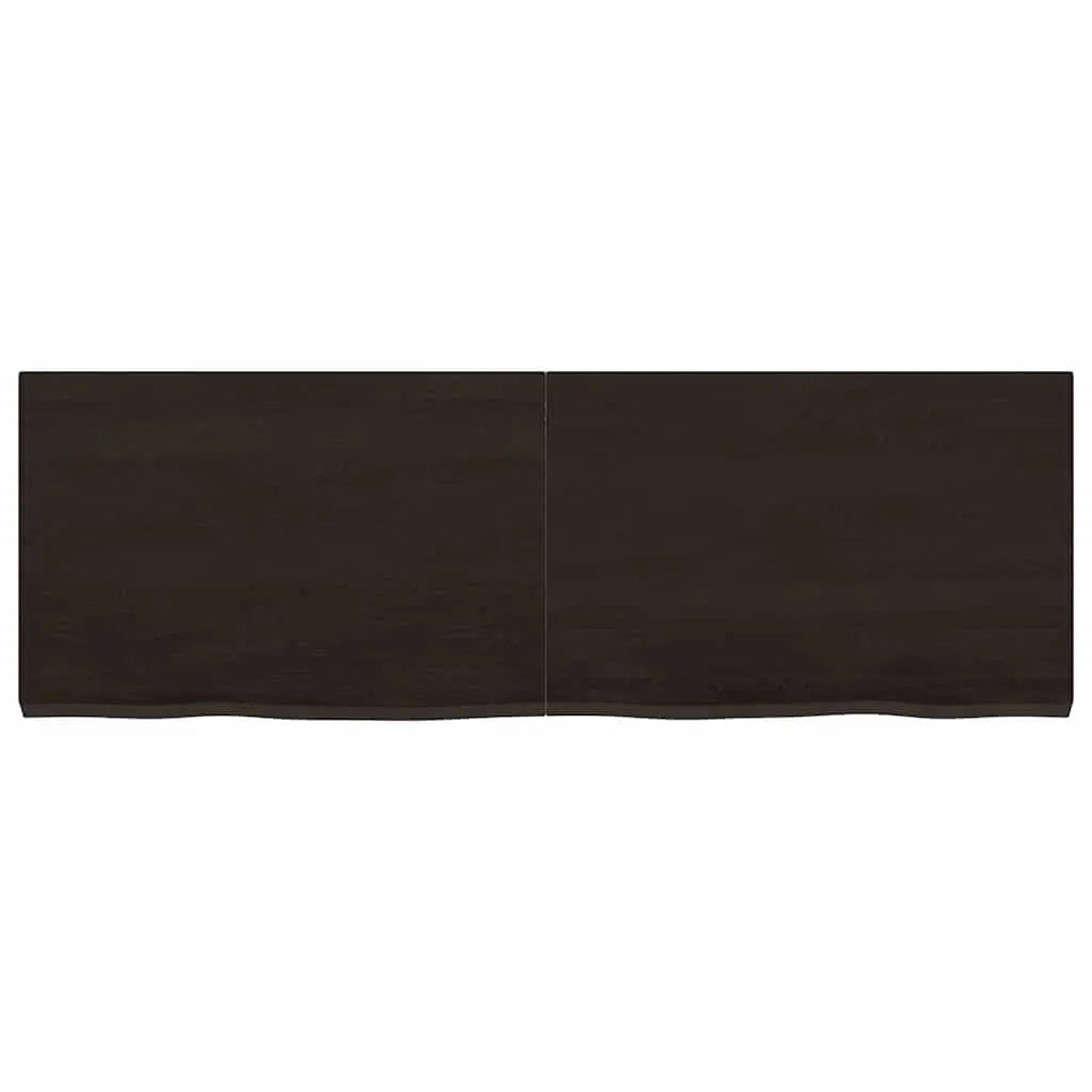 Solid Oak Wood Table Top 120x40cm Dark Brown Treated Wooden Replacement Board