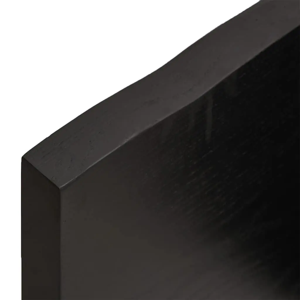 Solid Oak Wood Table Top 120x40cm Dark Brown Treated Wooden Replacement Board