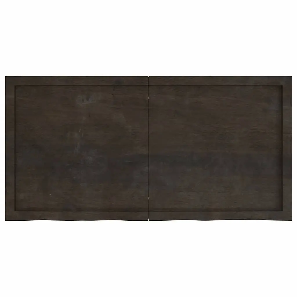 Solid Oak Wood Folding Table Top 120x60cm Dark Brown