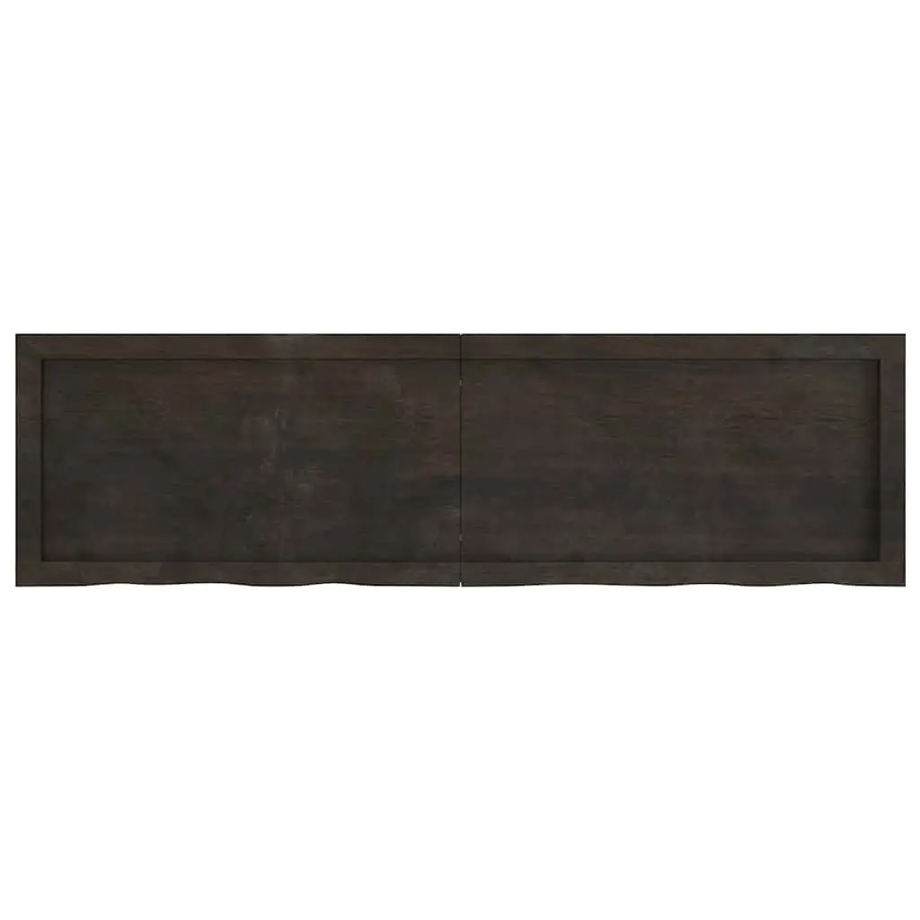 Solid Oak Wood Table Top 140x40cm Dark Brown