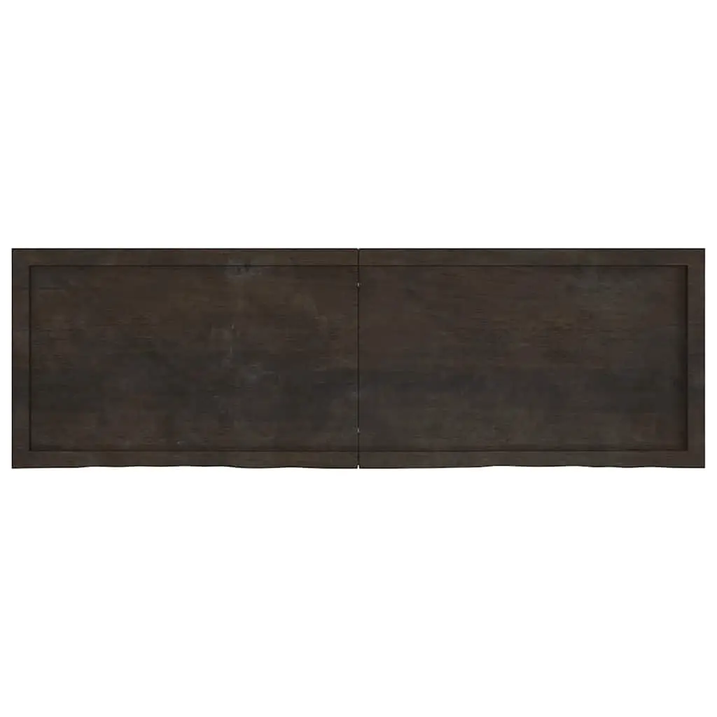 Handmade Live Edge Tabletop Dark Brown Solid Oak Wood 160x50x4cm Pre-Treated
