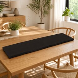 Solid Oak Wood Table Top Dark Brown 180x50cm Treated Wooden Tabletop Live Edge