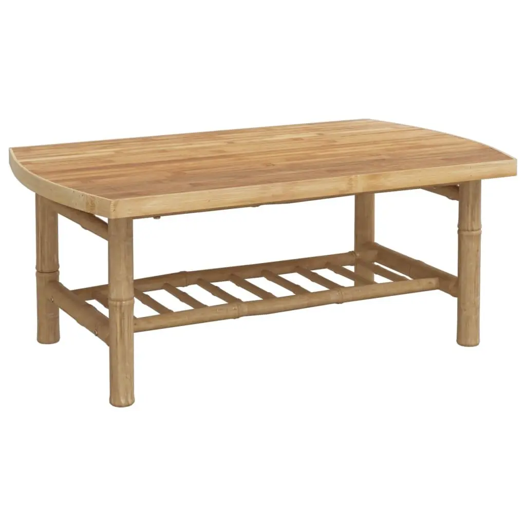 Bamboo Garden Lounge Set 4 Piece Outdoor Furniture with Cushions Brown