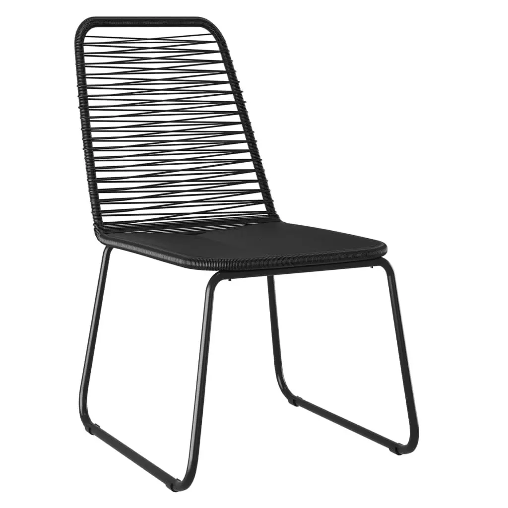 5 Piece Garden Dining Set Outdoor Dining Table and Chairs Black