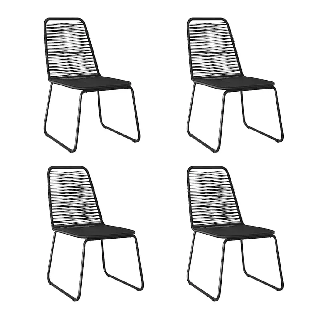Garden Dining Set 5 Piece Outdoor Furniture Black Rattan Table Chairs