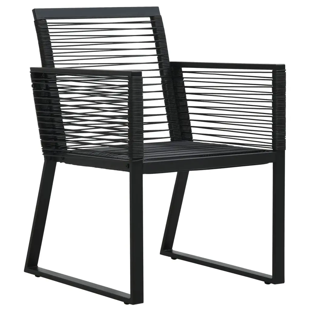 Garden Dining Set 5 Piece Outdoor Furniture Black PVC Rattan Patio Table Chairs