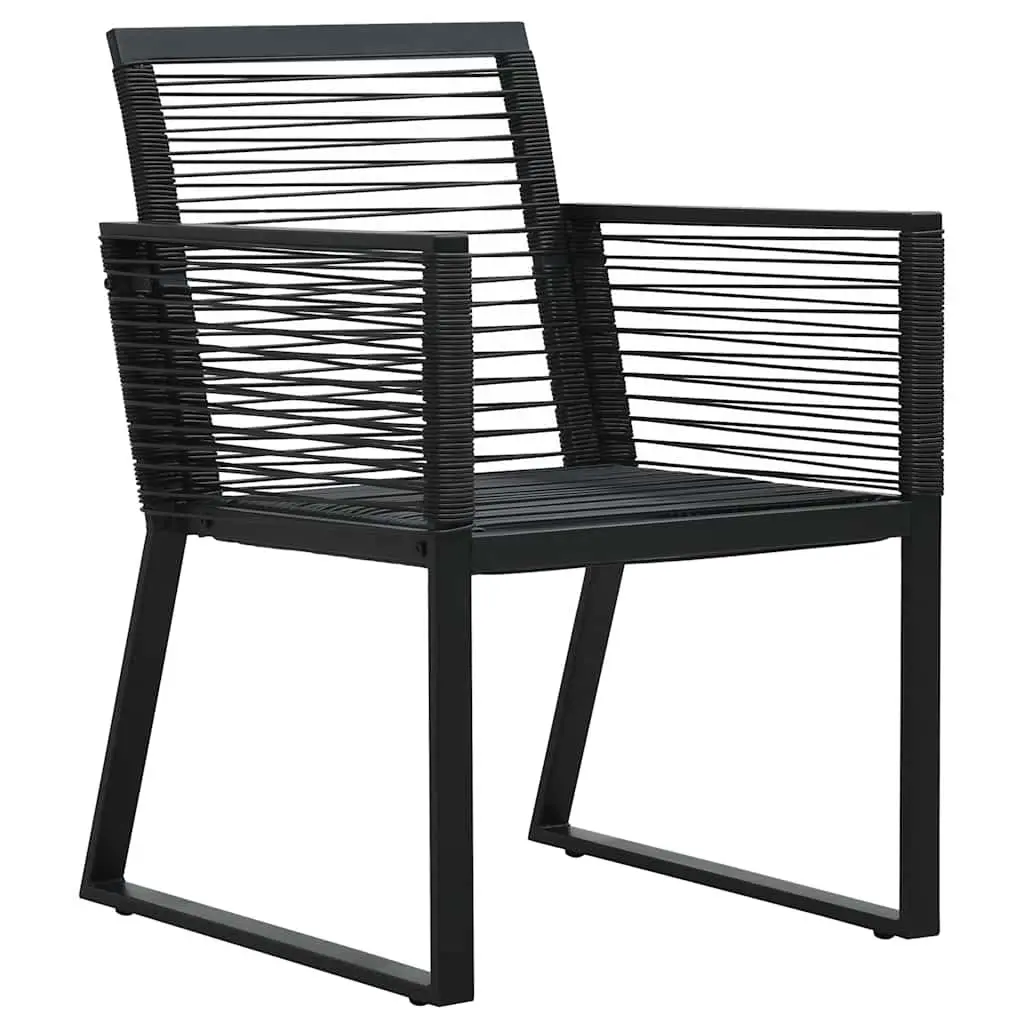 Outdoor Garden Dining Set 5 Piece Black Rattan Chairs Table