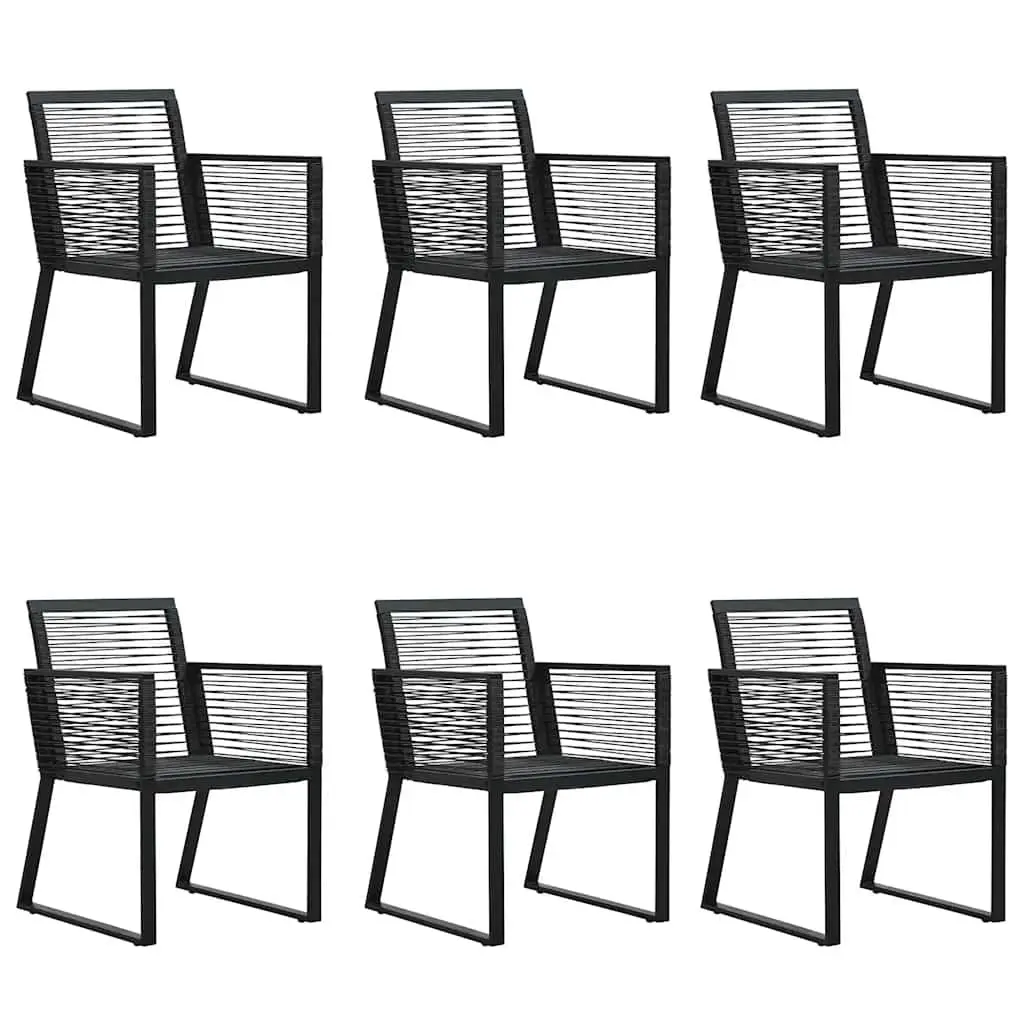 7 Piece Outdoor Dining Set Garden Furniture Black Rattan Chairs Table