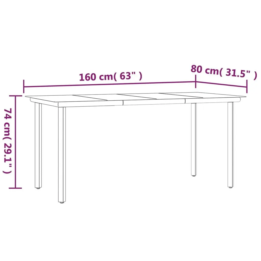 Garden Dining Set 5 Piece Outdoor Furniture Table Chairs with Cushions Black