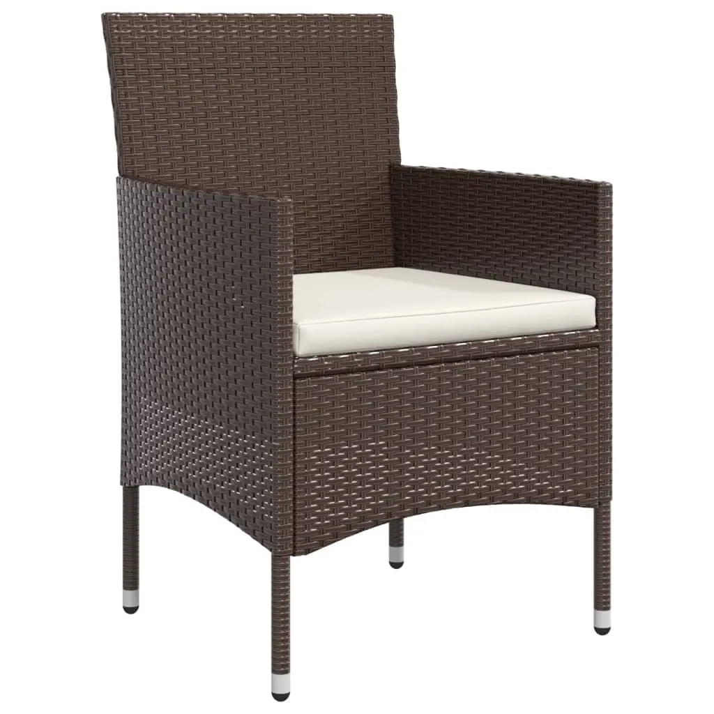 7 Piece Garden Dining Set Outdoor Furniture Cushions Brown Black