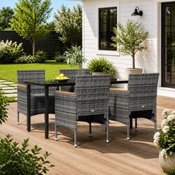 Comfortable and Practical 5 Piece Grey Dining Set