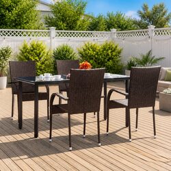 Reliable 5-Piece Brown Garden Furniture Set