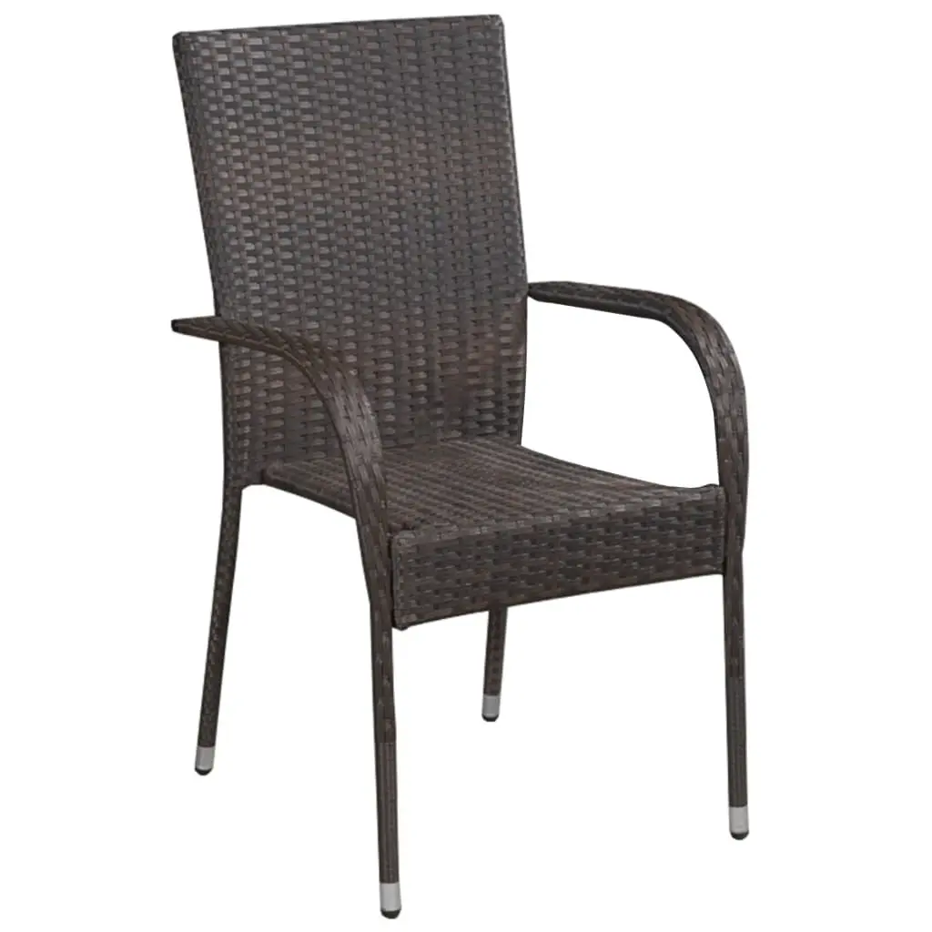 Garden Dining Set 7 Piece Brown Outdoor Furniture Patio Table Chairs