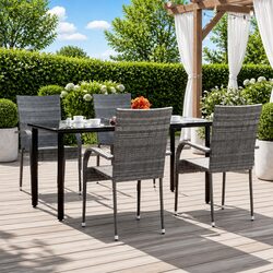 5 Piece Grey Garden Dining Set: Practical and Stylish