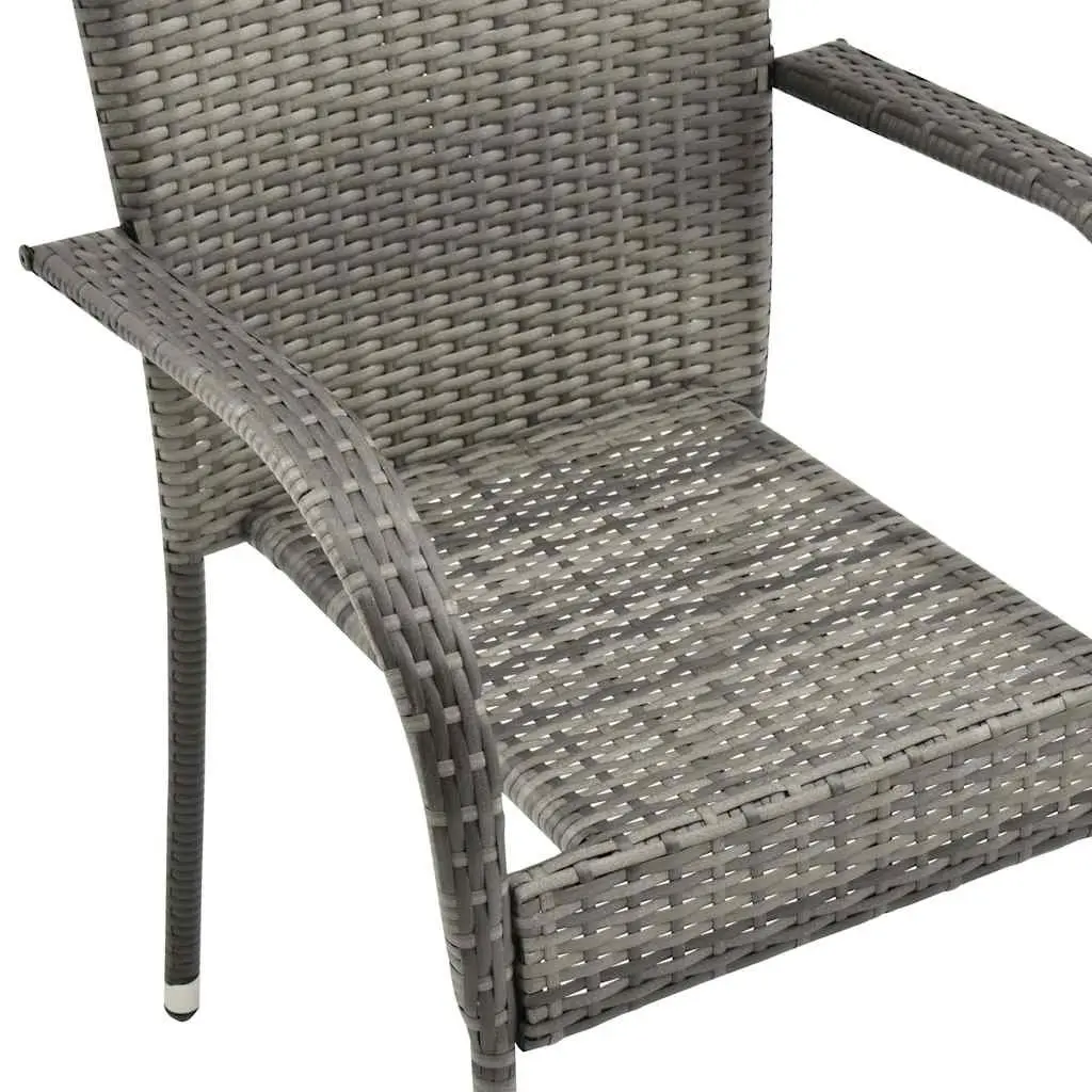 Garden Dining Set 5 Piece Outdoor Furniture Grey PE Rattan Patio Table Chairs
