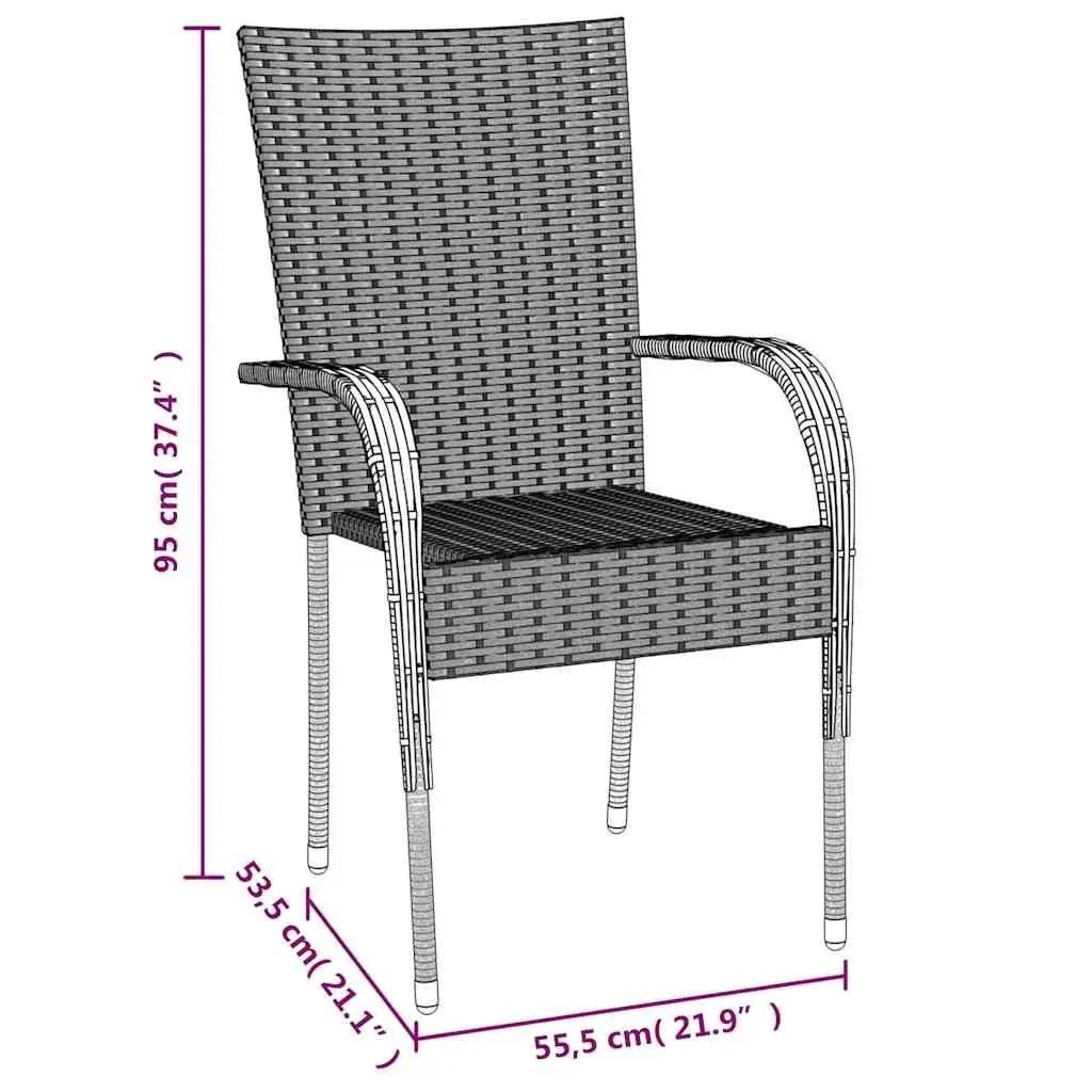 Garden Dining Set 5 Piece Outdoor Furniture Grey PE Rattan Patio Table Chairs