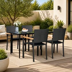 Value-Driven 5-Piece Black Outdoor Dining Set