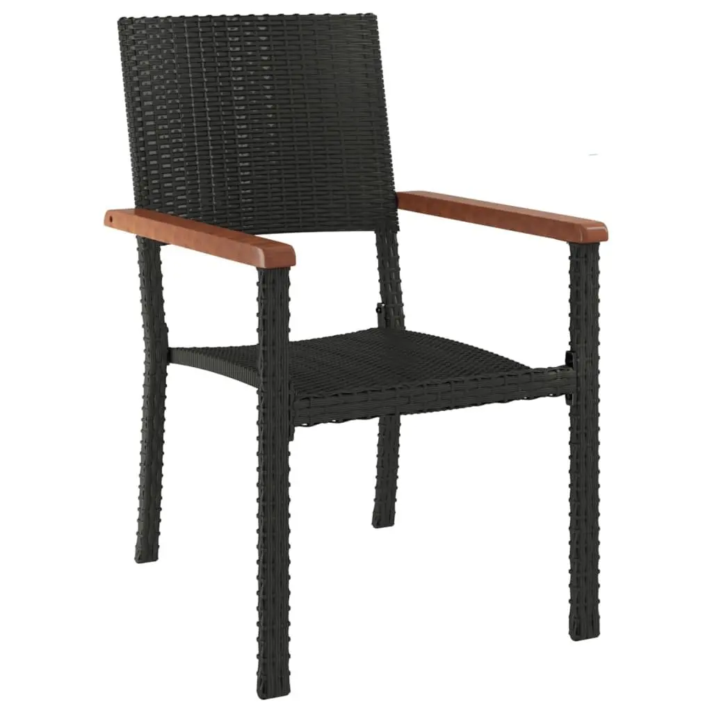 Garden Dining Set 7 Piece Black Poly Rattan Patio Furniture Outdoor Table Chairs