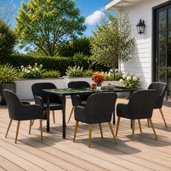 Reliable 7-Piece Dining Set for Outdoor Enjoyment