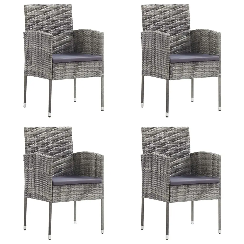 Outdoor Dining Set 5 Piece Garden Furniture Table Chairs PE Rattan Anthracite